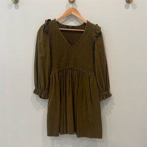 Madewell smocked flannel dress size 12